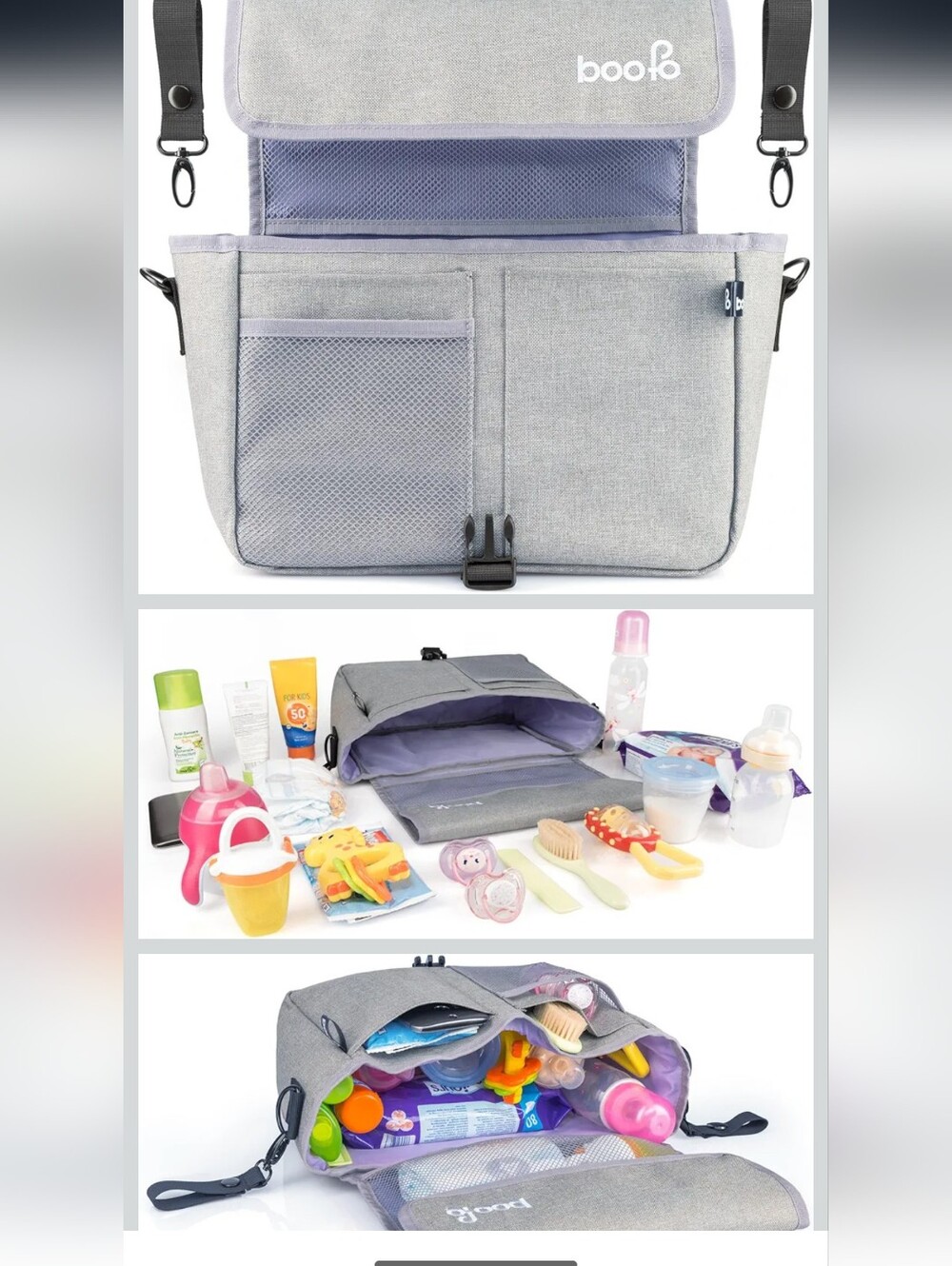 boofo Light Gray Organizer Diaper Bag Insert - Nwot